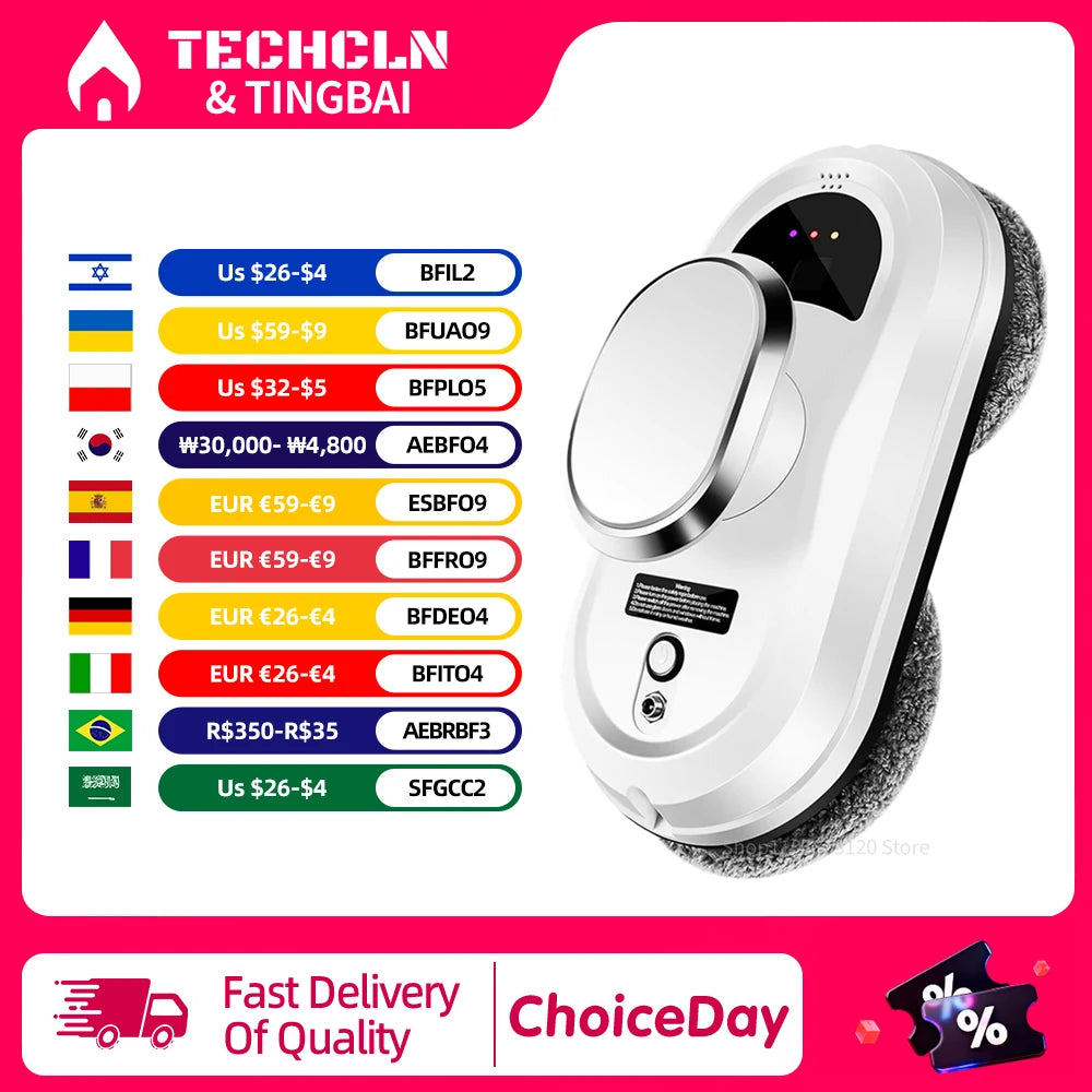 Inteligentny robot do mycia okien — elektryczny czyścik zdalnie sterowany